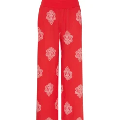 Marta Du Chateau dame bukser MdcAnette - Red/WhitePrint