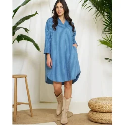 Marta du Chateau dame kjole MdcEglantine 259003 - Medium Blue