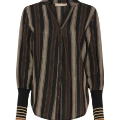 Marta du Chateau dame skjorte MdcPeyton 25161 - Black/Camello2