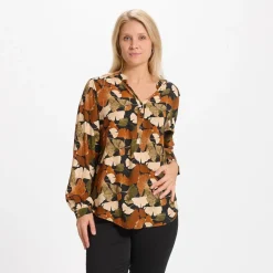 Marta Du Chateau dame skjorte - 8128 - Black/Tabacco