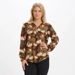 Marta Du Chateau dame skjorte - 8128 - Fango/black