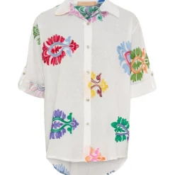 Marta du Chateau dame skjorte MdcEster 5155 - White Multi Fiorentina