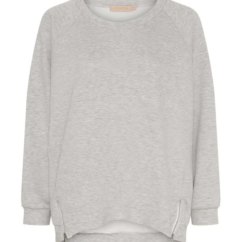 Marta du Chateau dame sweatshirt MdcCerise 258026 - GreyMelange02