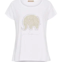 Marta du Chateau dame T-shirt MdcMarie 1535 - White Love Elephant