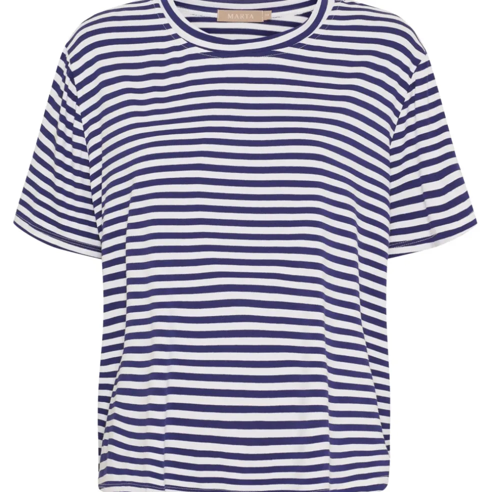Marta du Chateau dame T-Shirt MdcEnrica 258036 - Blue Scuro Stripe