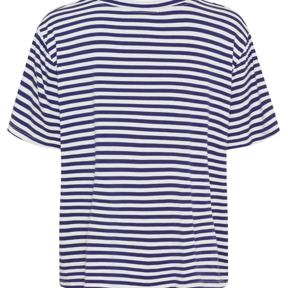 Marta du Chateau dame T-Shirt MdcEnrica 258036 - Blue Scuro Stripe