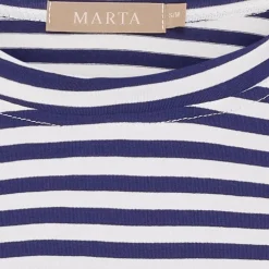 Marta du Chateau dame T-Shirt MdcEnrica 258036 - Blue Scuro Stripe