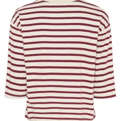 Marta du Chateau dame T-Shirt MdcBrooklyn 58351 - Beige/Bordeaux