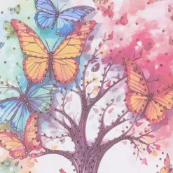 Marta du Chateau dame T-shirt MdcMarie 1535 - White Tree/Butterflies