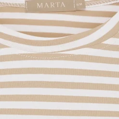 Marta du Chateau dame T-Shirt MdcEnrica 258036 - Beige Stripe
