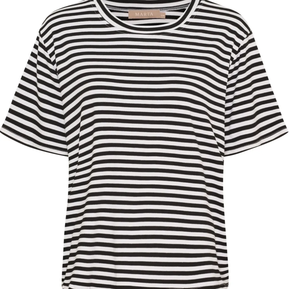 Marta du Chateau dame T-Shirt MdcEnrica 258036 - Black Stripe