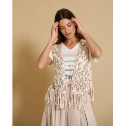 Marta du chateau dame vest 473 - Multi Beige