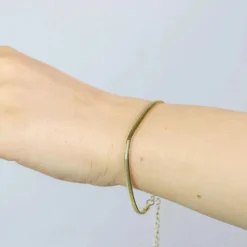 Muun Studios Buet Snakechain Armbånd 18k Guldbelagt 3MM A035 - Guld