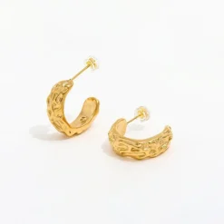 Muun Studios Irregulær C-Formet Ørering 18K Guldbelagt OE015 - Guld