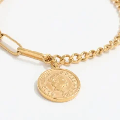 MUUN STUDIOS Panser Mønt Halskæde 18K Guldbelagt H041 - Guld