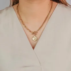 MUUN STUDIOS Panser Mønt Halskæde 18K Guldbelagt H041 - Guld