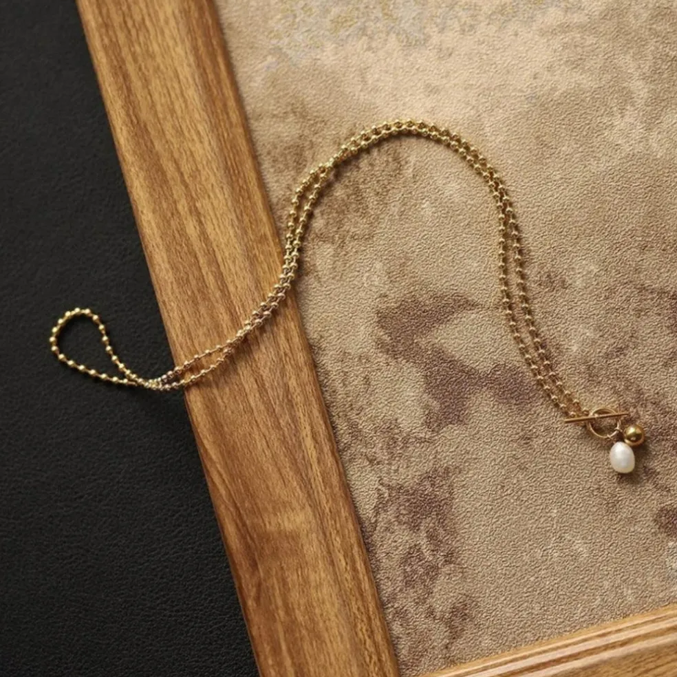 Muun Studios Toggle Lock Halskæde 18K Guldbelagt H040 - Guld