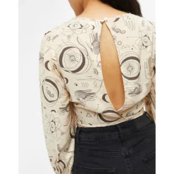 Object dame bluse OBJGADDI - Sandshell Graphic