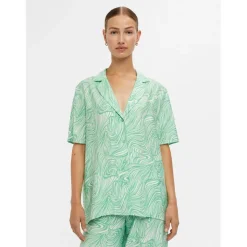 Object dame skjorte OBJTYLLAH - Absinthe Green Cloud dancer