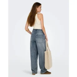 ONLGIA MID LOOSE BAGGY DNM DOT413 - Medium blue denim