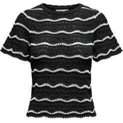 ONLY dame bluse ONLANNASOFIA - Black Stripes Cloud Dancer
