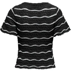 ONLY dame bluse ONLANNASOFIA - Black Stripes Cloud Dancer