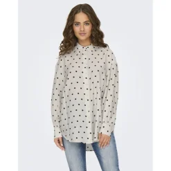 ONLY dame bluse ONLLILIAN - Cloud Dancer BLACK DOTS
