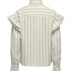 ONLY dame bluse ONLMALOU - Bone White PINK LADY + HEDGE GREEN