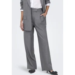 ONLY dame bukser ONLLINDA - Medium grey melange