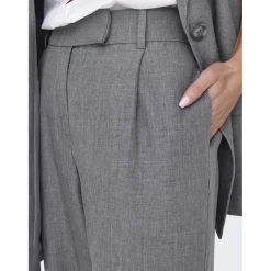 ONLY dame bukser ONLLINDA - Medium grey melange