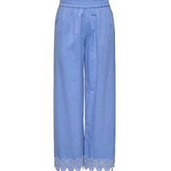 ONLY dame bukser ONLPAULA - Blue Bonnet BRIGHT WHITE EMB.