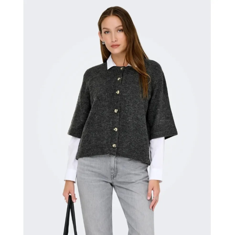 ONLY dame cardigan ONLCAMILLA - Dark grey melange
