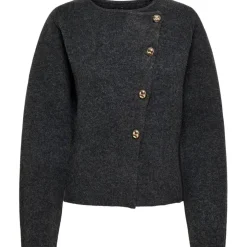 ONLY Dame Cardigan ONLMella - Dark Grey Melange Gold Button