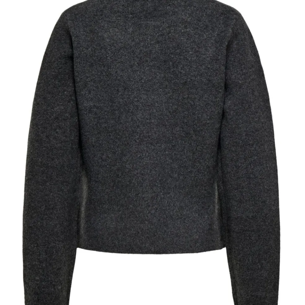 ONLY Dame Cardigan ONLMella - Dark Grey Melange Gold Button