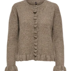 ONLY DAME CARDIGAN ONLRIMA - Walnut Melange Button