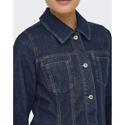 ONLY dame jakke ONLELLE - Dark Blue Denim Detail RINSE