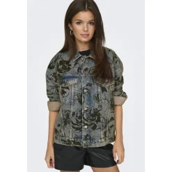 ONLY dame jakke ONLMOTT - Medium blue denim