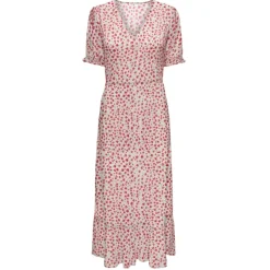 ONLY dame kjole ONLCHANTI - Cloud Dancer RED LUCY FLOWER