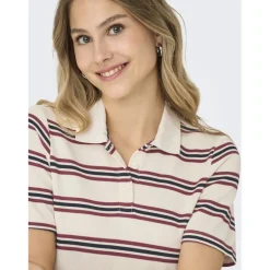 ONLY dame kjole ONLEVIE - Antique White Navy blazer+ruby wine