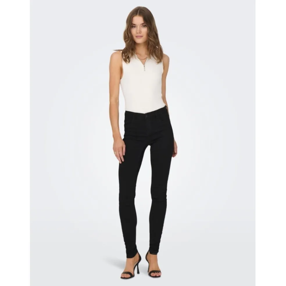 ONLY dame skinny jeans ONLRAIN - Black Denim