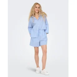 ONLY dame skjorte ONLAUGUSTA - Cloud Dancer BLUE STRIPES