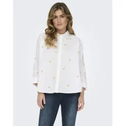 ONLY dame skjorte ONLNEW - Bright White Lemon