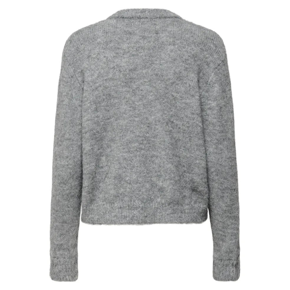 Only dame strik cardigan ONLMAGGIE - Light Grey Melange
