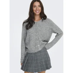Only dame strik cardigan ONLMAGGIE - Light Grey Melange