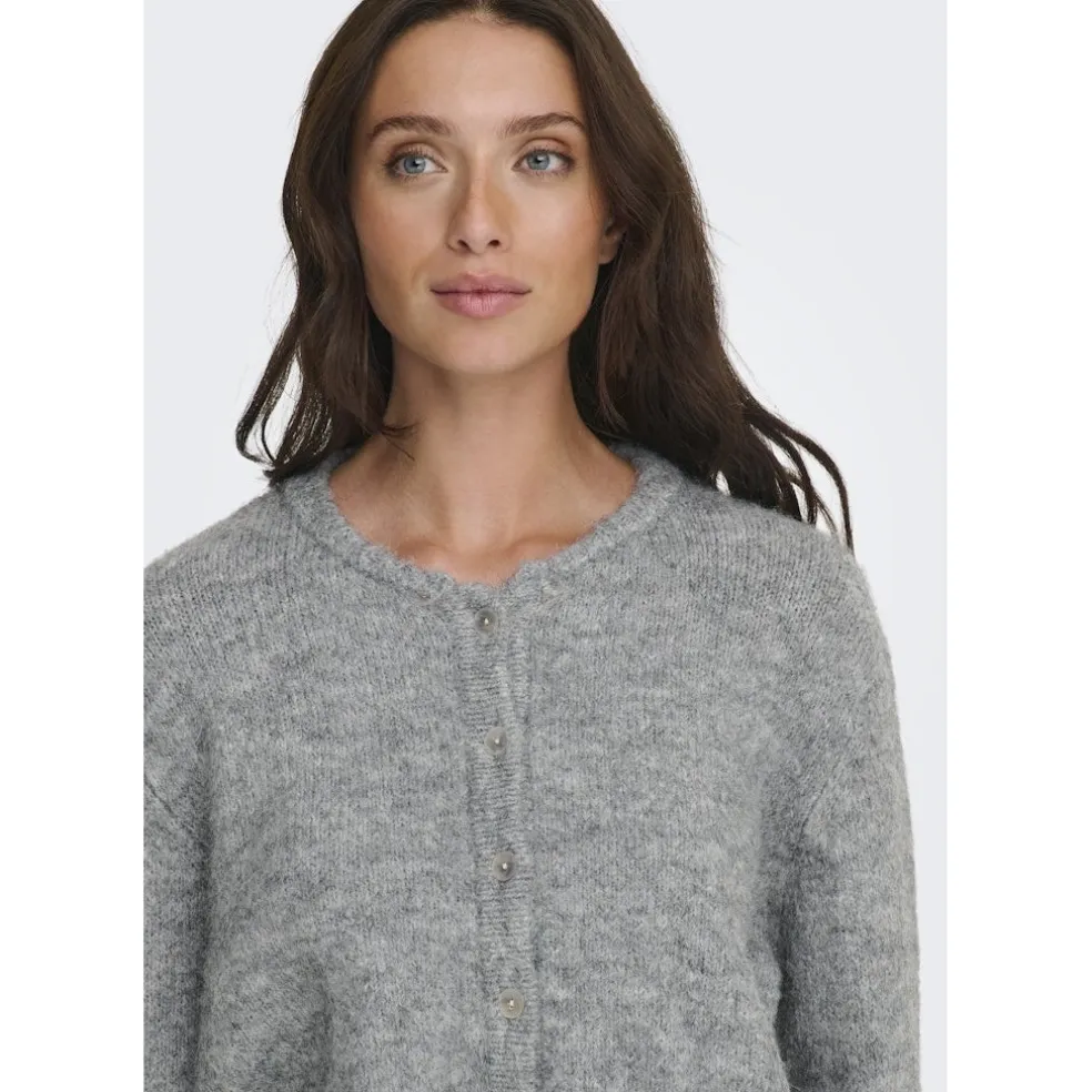 Only dame strik cardigan ONLMAGGIE - Light Grey Melange