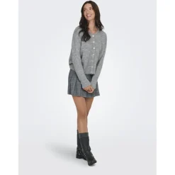 Only dame strik cardigan ONLMAGGIE - Light Grey Melange