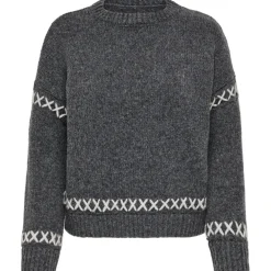 ONLY dame strik ONLAMANDA - Dark Grey Melange Cloud Dancer