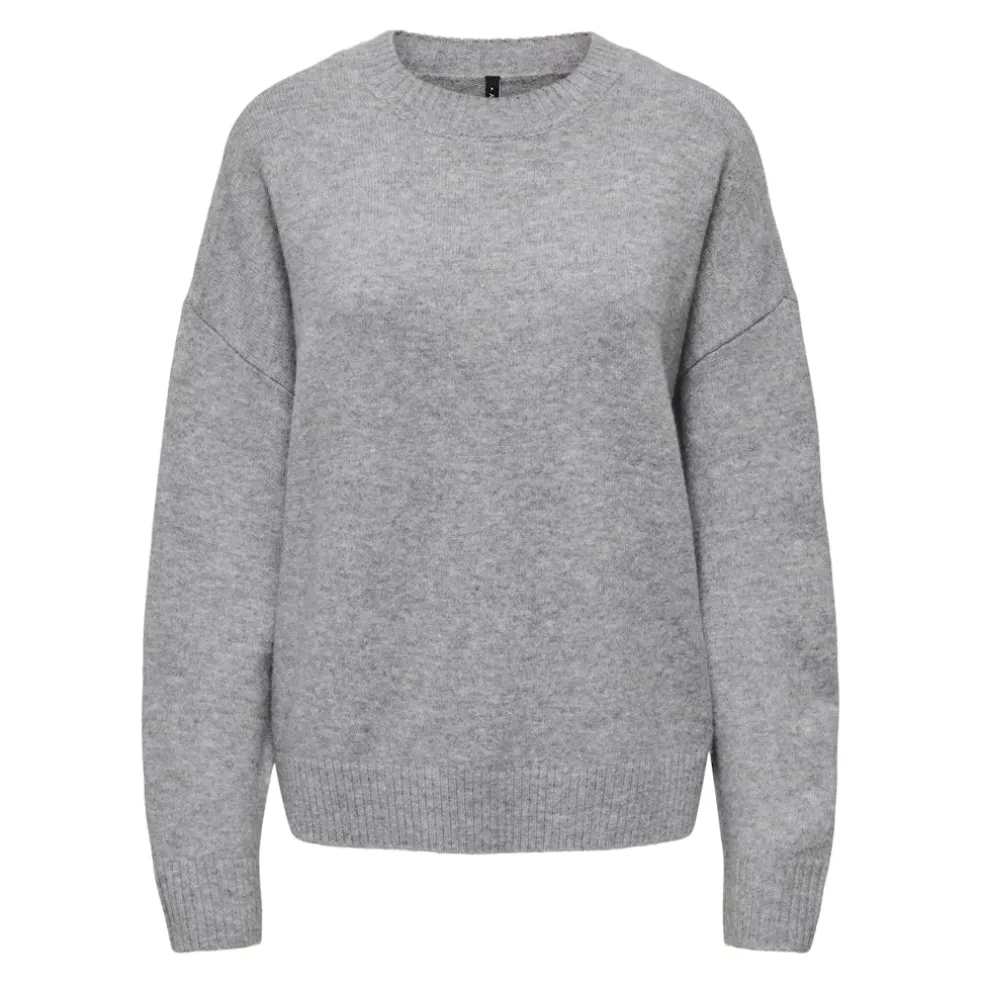 Only dame strik ONLRENE - Medium grey melange