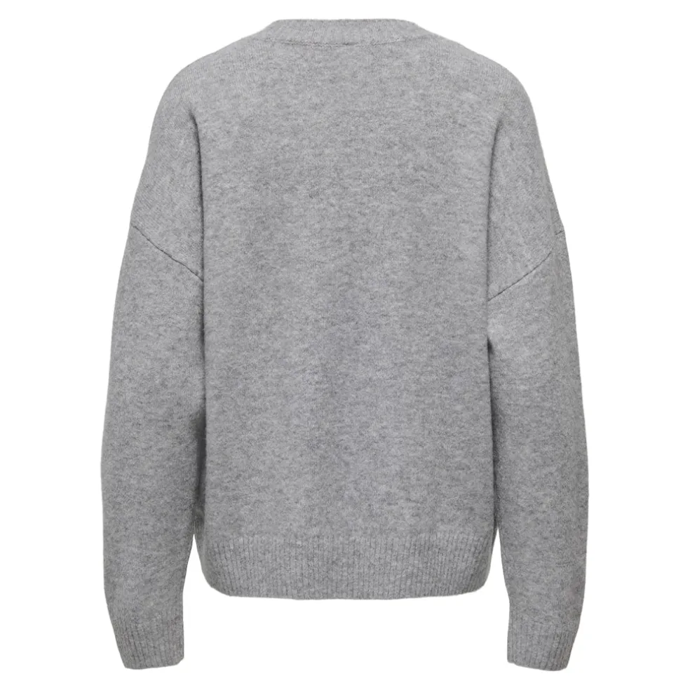 Only dame strik ONLRENE - Medium grey melange