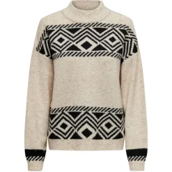 ONLY dame strik ONLVICTORIA - Pumice Stone BLACK JACQUARD